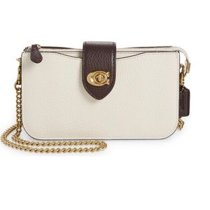 Coach Chalk Multi Leather Colorblock Gold Chain Small Crossbody Bag